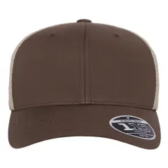 Flexfit&reg; Adult Adjustable Mesh Cap BROWN/ KHAKI