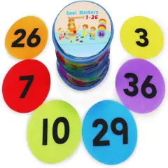 Carpet Spot Markers with Numbers 1-36 for Teachers and Kids