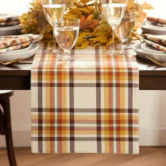 Russet Harvest Woven Plaid Table Runner