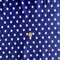 1 Yard Multi Color Small Polka Dot Poly Cotton Fabric for Crafts Bedding Sewing Masks 60" Width Royal-White