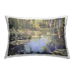Stupell Industries Morning on Lily Pond Outdoor Printed Throw Pillow Design by LSR Design Studio, 14 x 7 x 20