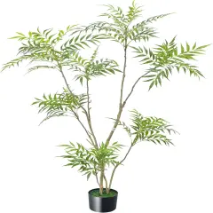 Artificial Mahonia Fortunei Tree, Luabue 6FT Tall Fake Plant Fake Tree Faux Plants Indoor, Artificial Umbrella Plants for Home Office Bedroom Balcony Living Room Lobby Decor and Housewarming Gift