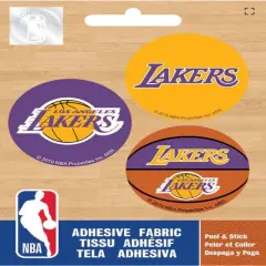 Licensed NBA Los Angeles Lakers 1.5" Badge Pack Adhesive Fabric Badge