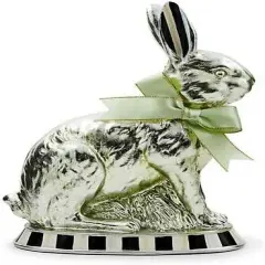 Bunny Figure, Spring and Easter Rabbit Decor, Calico Foil Small Bunny