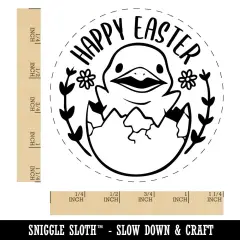 Happy Easter Baby Chick Chicken Hatching from Egg Rubber Stamp for Stamping Crafting Planners