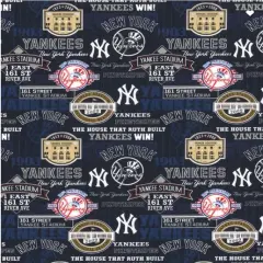 Licensed MLB New York Yankees Stadium Cotton 60252B Fabric by the Yard