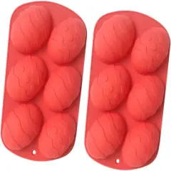 2 Pieces Easter Silicone Egg Mold Egg Shape Baking Chocolate Candy Mold for Easter Theme Party Decoration