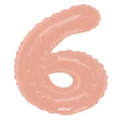 34" Numeral 6 Balloon - Rose Gold, 1ct