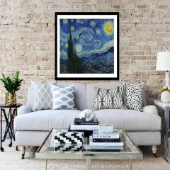 Framed Van Gogh Starry Night Art Print - Classic Artwork for Home Decor
