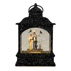 Ganz 8.5 Inch Spooky Couple Water Lantern Halloween Lighted Glass Accent , Lighted Halloween Decor Bribe Groom Lighted Black
