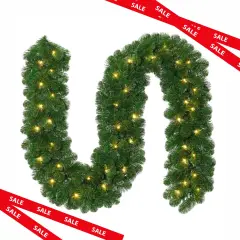 Christmas Garland 10' x 12" Colorado - Prelit LED - Plug-in - Holiday Tree - Non Connectable Plug-in