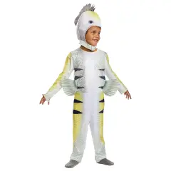Infant Flounder Costume Soft Jumpsuit with 3D Fins and Headpiece