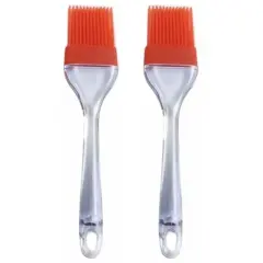 Norpro Flat Silicone Bristle Head Sauce Basting Brush - Red (2 Pack)