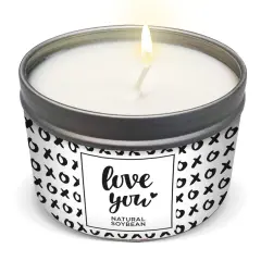 Magnificent 101 Long Lasting Love You Aromatherapy Tin Candle | 6 Oz - 35 Hour Burn | All Natural Soy Wax with Vanilla, Lavender, Rose, Jasmine, Lilac for Romance, Purification, Manifestation Multicolor