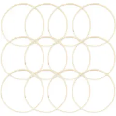 Bamboo Rings for Crafts, Macrame, and Dreamcatchers (9 in, 12 Pack) Brown