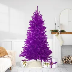 Northlight 7' Metallic Purple Tinsel Artificial Christmas Tree - Unlit