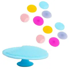 10 Piece Silicone Face Cleanser and Body Scrubber Pad, Exfoliating Scrub Brush for Shower, 5 Colors Multicolor