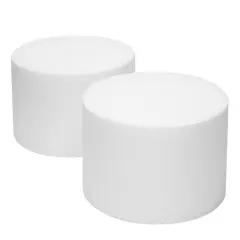 2-Pack Foam Cake Dummies, 6 x 4 In - Round Foam Cylinders for Cake Decorating, Crafts, Fake Display Cakes for Parties, Weddings & Anniversaries White