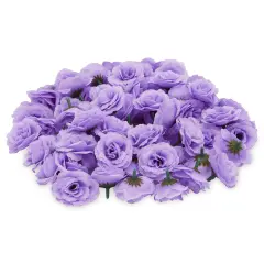 Mini Lavender Silk Artificial Flower Heads for Crafts, Decorations (2 In, 75 Pack) Purple