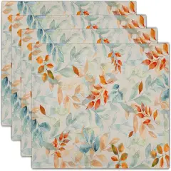Fall Leaves Placemats Set of 4(Green Orange Leaves)