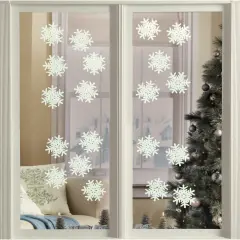 Collections Etc Glow in the Dark Snowflakes Decals - 20 Pc