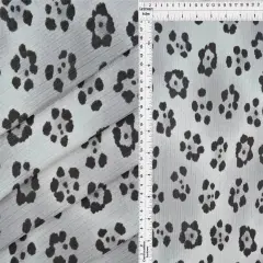 1 Yard 8X3 Yummy Rib Animal Leopard Print Stretch Knit Fabric 58/60 Inches Wide GREY/CHARCOAL