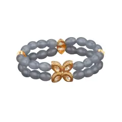 Antique Adjustable Bracelet with Gold Plating Bangle Bracelets for Women Gold and Kundan Bracelet Indian Fashion Jewelary Indian Favor for Mothers Day Valentines Anniversary Grey