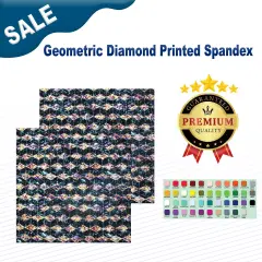 Geometric Diamond Printed Spandex Fabric