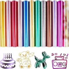 12 Sheets 12"x 10" Foil Holographic Gold Iron On Vinyl