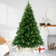 Northlight 7.5' Pre-Lit Full Silverthorne Fir Artificial Christmas Tree - Clear Lights Green