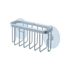 NeverRust Kitchen & Bathroom Sink Caddy for Sponges, Scrubbers, Soap Silver