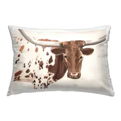 Stupell Industries Rustic Longhorn Cow Indoor Pillow, 14 x 7 x 20