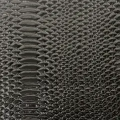 1 Yard Culebra Patent 3D Embossed Snake Skin Vinyl Fabric For Upholstery Handbags 54" Width Black
