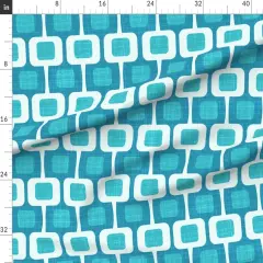 Various Fabrics by the Yard or Fat Quarter Turquoise Mod Mid Century Modern Retro 1960S Atomic Era 1950S Vintage Custom Printed Fabric by Spoonflower