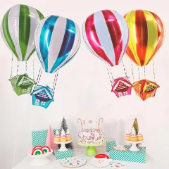 Helium Balloon Mylar Foil Balloons (4pcs) for Kids Themed Birthday Party Decor
