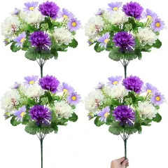 48 Heads Artificial Flowers for Outdoors