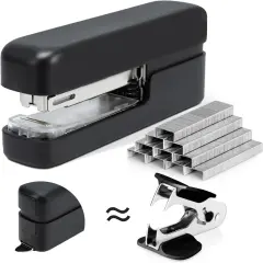 Desktop Staplers with 830 Staples and Integrated Staple Remover, 40 Sheet Capacity Office Stapler, Black