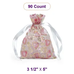 Printed Flat Organza Bag 3.5" x 5" Elegant and Stylish