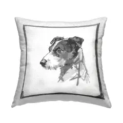 Jack Russell Portrait Design by Cartissi Outdoor Printed Pillow 