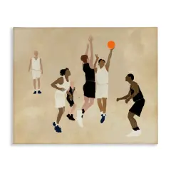Stupell Industries Athletes Playing Basketball Canvas Wall Art Design by Daphne Polselli
