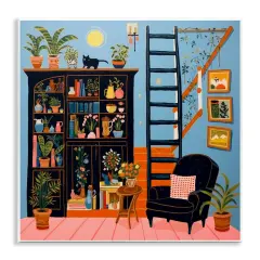 Stupell Industries Eclectic Fun Bookshelf Wall Plaque Art Design by Lazar Studio