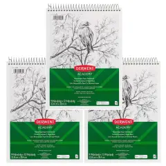 Derwent Academy&trade; Wirebound Sketchbook, 9" x 12", 70 Sheets, Pack of 3