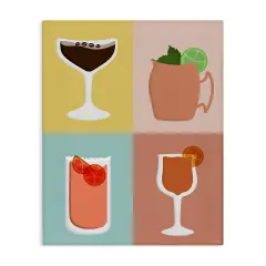 Stupell Industries Mixed Cocktail Drinks Canvas Wall Art Design by Natalie Carpentieri