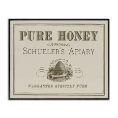 Stupell Industries Vintage Pure Honey Framed Giclee Wall Art Design by Daphne Polselli