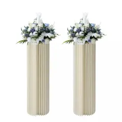 Centerpiece Stands Columns Display with Acrylic Lid Self-adhesive Strip Design