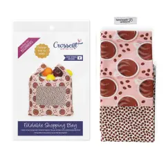 Crosscut Sewing Co.&reg; Foldable Shopping Bag Sewing Kit - Beginner Sewing Project Kit Coffee