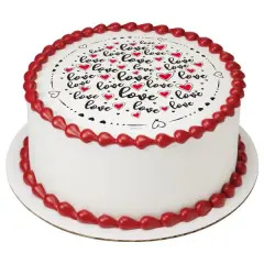 Love Valentines PhotoCake&reg; Edible Cake Topper Icing Image for 6 inch Round cake or larger