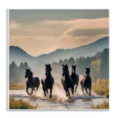 Stupell Industries Canyon Stallions Trotting Wall Plaque Art Design by Noah Bay