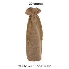 Simple Jute Wine Bag 6" x 3.5" x 14" Durable and Stylish