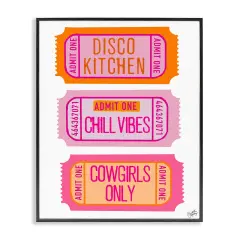 Stupell Industries Disco Kitchen Phrase Tickets Framed Giclee Wall Art Design by Elizabeth Medley